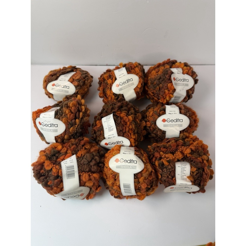Gedifra Super Bulky Sheela Yarn Lot of 9 Wool-Acrylic-Nylon 50g Harvest‎ Autumn